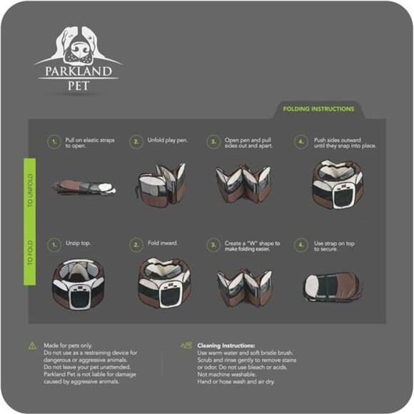 Portable Foldable Playpen Exercise Kennel DogsCats Indoor/Outdoor Removable Mesh - Picture 3 of 4